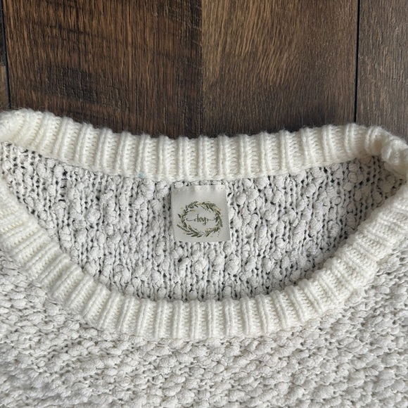 Cozy Cream Textured Women's Sweater Oversized For Large - Picture 3 of 7